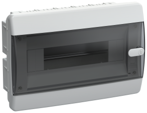 UNION Compact Корпус пластиковый ЩРВ-П-12 IP41 черная прозрачная дверь IEK UIC-KP12-V-12-41-K01  фото | Capital Power - инженерные системы