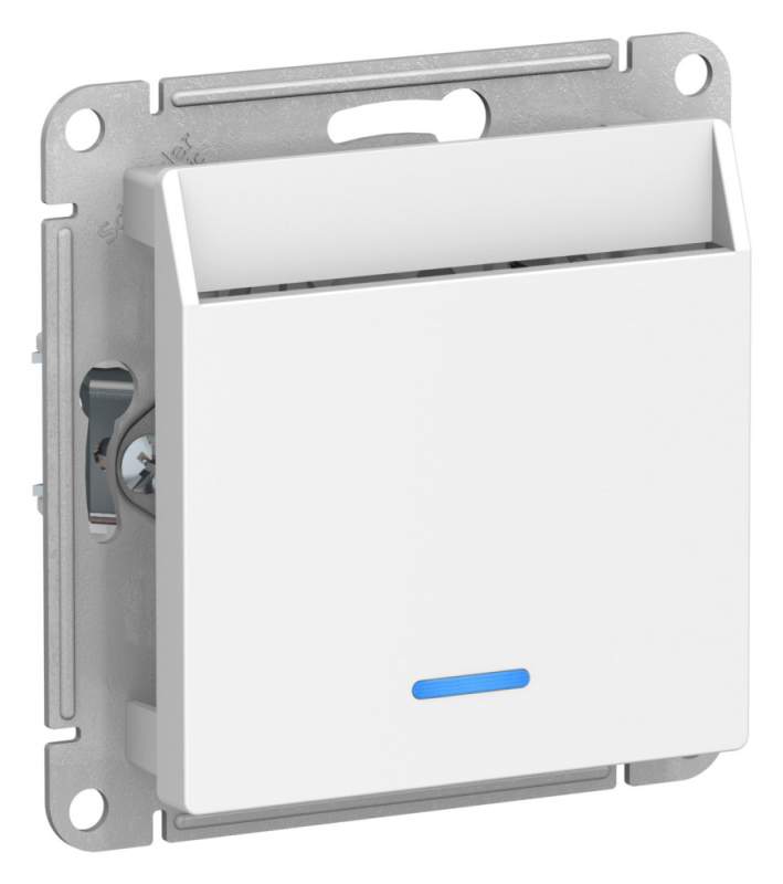 Выключатель карточный 10А Systeme Electric серии AtlasDesign, Без Задержки Времени, Механизм, Белый ATN000167  фото | Capital Power - инженерные системы