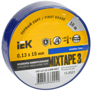 MIXTAPE 3 Изолента 0,13х15мм синяя 10м IEK UIZ-13-10-10M-K07  фото | Capital Power - инженерные системы