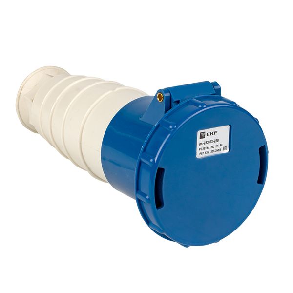 Розетка переносная 233 2Р+РЕ 63А 220В IP67 EKF PS-233-63-220  фото | Capital Power - инженерные системы