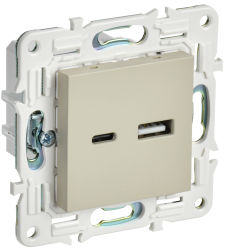 Розетка USB A+C 18Вт SK-R13B бежевый IEK серии SKANDY SK-U22-018-K10  фото | Capital Power - инженерные системы
