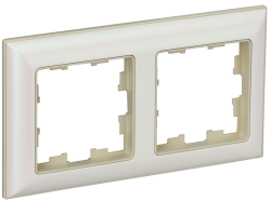 Рамка 2-местная РУ-2-Бр бежевый/жемчужный IEK серии BRITE BR-M22-12-1-K10  фото | Capital Power - инженерные системы