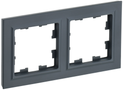 Рамка 2-местная РУ-2-БрГ графит IEK серии BRITE BR-M22-K53  фото | Capital Power - инженерные системы