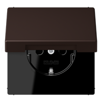 Розетка Jung Les Couleurs® Le Corbusier terre d‘ombre brulee 59 SCHUKO® с откидной крышкой и со встроенной повышенной защитой от прикосновения LC1520KIKL4320J