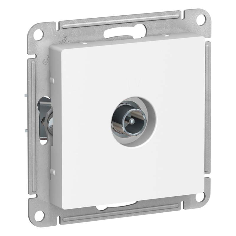 Розетка TV Systeme Electric серии AtlasDesign Оконечная 1Db, Механизм, Белый ATN000191  фото | Capital Power - инженерные системы