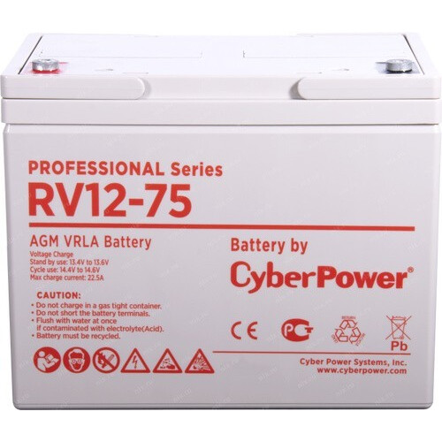 Аккумуляторная батарея CyberPower RV 12-75 RV 12-75  фото | Capital Power - инженерные системы