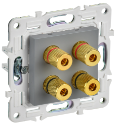 Аудиорозетка 4-местная SK-A01Gr серый IEK серии SKANDY SK-S40-K03  фото | Capital Power - инженерные системы
