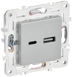 Розетка USB A+C 3,1А SK-R14S серебряный IEK серии SKANDY SK-U22-D31-K23  фото | Capital Power - инженерные системы