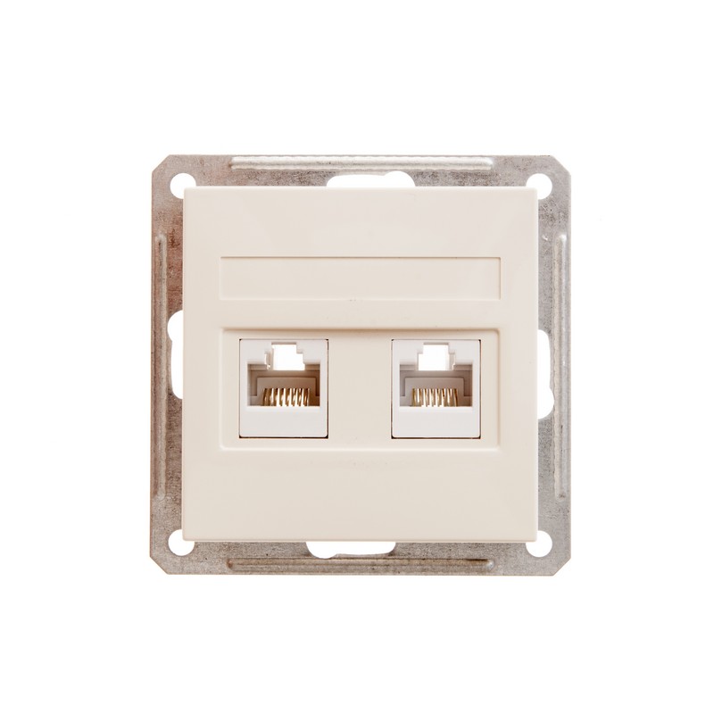 Розетка двойная компьютерная Systeme Electric серии W59 RJ45 кат.5Е, механизм, СЛОНОВАЯ КОСТЬ RSI-251KK5E-2-86  фото | Capital Power - инженерные системы