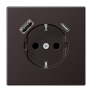 Розетка Jung LS серия Дарк SCHUKO® с USB-интерфейсом с 1 гнездо USB типа A и 1 гнездо USB типа C AL1520-15CAD-L AL1520-15CAD-L  фото | Capital Power - инженерные системы