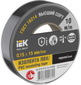 MIXTAPE 7 Изолента 0,15х15мм черная 10м IEK EX-IZ10-C15-15-10-K02  фото | Capital Power - инженерные системы