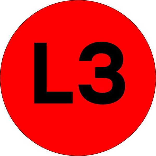 Наклейка "L3" d=20 EKF PROxima AN-2-15-2  фото | Capital Power - инженерные системы