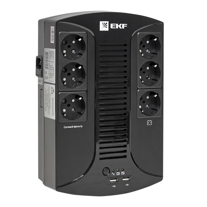 ИБП E-Power Home 800 ВА , 480Вт, 6хSchuko, 2xUSB Charger, USB,RJ11 SSW-800  фото | Capital Power - инженерные системы