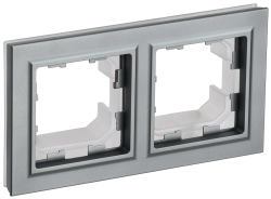 Рамка 2-местная IP44 РУ-2-БрС-44 сталь IEK серии BRITE BR-M22-44-K46  фото | Capital Power - инженерные системы