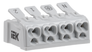 Клемма пружинная соединительная КСП4-2L+N+PE IEK UKZ-B06-4P-F0-E0-10  фото | Capital Power - инженерные системы