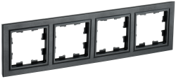 Рамка 4-местная РУ-4-БрЧ черный IEK серии BRITE BR-M42-K02  фото | Capital Power - инженерные системы