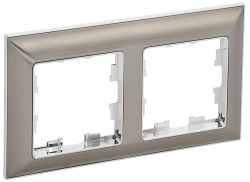 Рамка 2-местная РУ-2-Бр металл хром/никель IEK серии BRITE BR-M22-12-4-K23  фото | Capital Power - инженерные системы