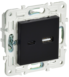 Розетка USB A+C 3,1А SK-R14Bl черный IEK серии SKANDY SK-U22-D31-K02  фото | Capital Power - инженерные системы
