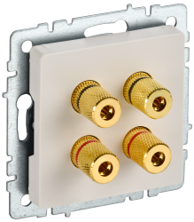 Аудиорозетка 4-местная РА10-БрКр бежевый IEK серии BRITE BR-S40-K10  фото | Capital Power - инженерные системы