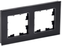 Рамка 2 -местная РУ-2-2-БрЧ стекло черный IEK серии BRITE BR-M22-G-K02  фото | Capital Power - инженерные системы