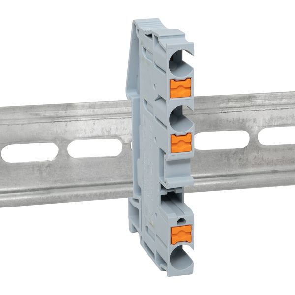 Клеммная колодка пружинная 6 Push-in 3 вывода серая PIT-6-3  фото | Capital Power - инженерные системы