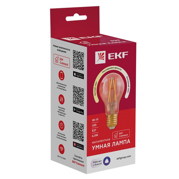 Умная филаментная лампа EKF Connect E27 Wi-Fi slwf-e27-fil  фото | Capital Power - инженерные системы