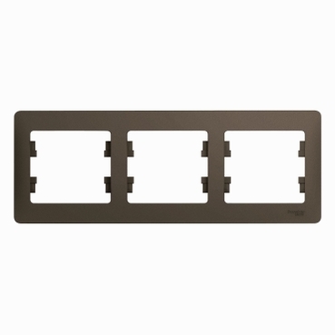 Рамка Systeme Electric серии Glossa 3 поста, горизонтальная, ШОКОЛАД GSL000803  фото | Capital Power - инженерные системы
