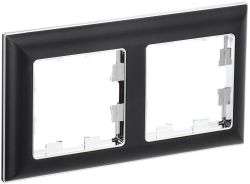 Рамка 2-местная РУ-2-Бр хром/черный IEK серии BRITE BR-M22-12-2-K23  фото | Capital Power - инженерные системы