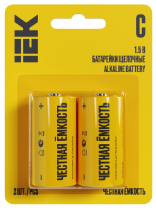 Батарейка щелочная Alkaline LR14/C (2шт/блистер) IEK ABT-LR14-OP-L02  фото | Capital Power - инженерные системы