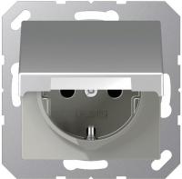 Розетка Jung ECO Profi алюминий Штепсельная SCHUKO 16A, 250V~ с крышкой EP421KLAL