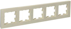 Рамка 5-местная РУ-5-Бр бежевый рифленый IEK серии BRITE BR-M52-51-K10  фото | Capital Power - инженерные системы