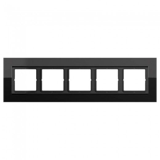 Рамка Jung LS Plus Черное стекло 5 постов LSP985GLSW LSP985GLSW  фото | Capital Power - инженерные системы