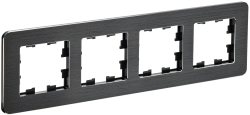 Рамка 4-местная РУ-4-1-Бр металл черный RE AL IEK серии BRITE BR-M42-M-21-K02  фото | Capital Power - инженерные системы