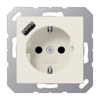 Розетка Jung A серия слоновая кость SCHUKO® с 1 USB-портом типа A A1520-18A A1520-18A  фото | Capital Power - инженерные системы