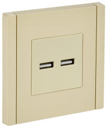 Розетка USB A+A 3,1А FP449 ваниль IEK серии FORTE&PIANO FP-U21-D31-K10  фото | Capital Power - инженерные системы