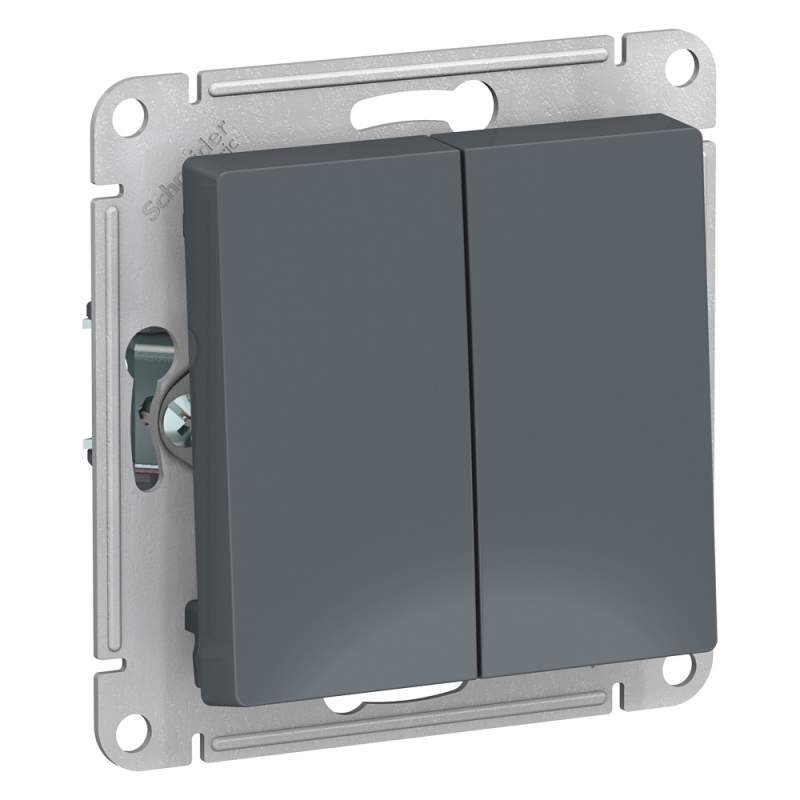 Переключатель 2-клавишный Systeme Electric серии AtlasDesign, Сх.6/2, 10Ах, Механизм, Грифель ATN000765  фото | Capital Power - инженерные системы