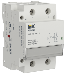 ARMAT Контактор модульный KMR 100А 230В AC 1НО 1НЗ IEK AR-KMR10-100-11-230  фото | Capital Power - инженерные системы