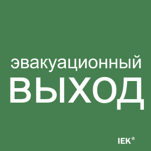 Этикетка самоклеящаяся 150х150мм "Эвакуационный выход" IEK LPC10-1-15-15-EVV  фото | Capital Power - инженерные системы