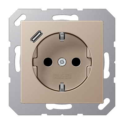 Розетка Jung A серия Шампань SCHUKO® с 1 USB-портом типа С A1520-18CCH A1520-18CCH  фото | Capital Power - инженерные системы