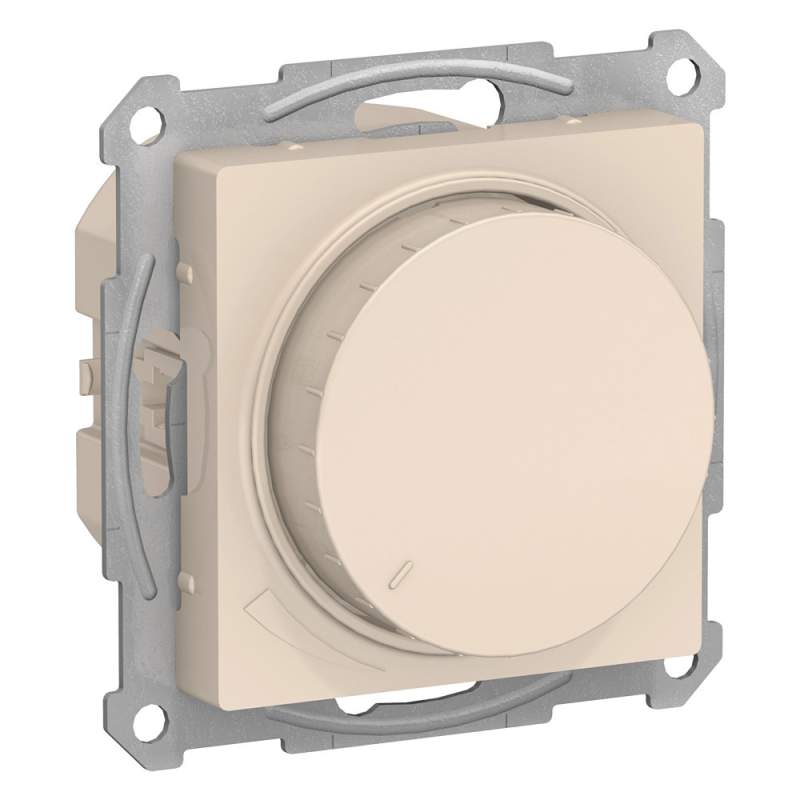 Диммер поворотный Systeme Electric серии AtlasDesign, Led, Rc, 400Вт, Мех., Бежевый ATN000223  фото | Capital Power - инженерные системы