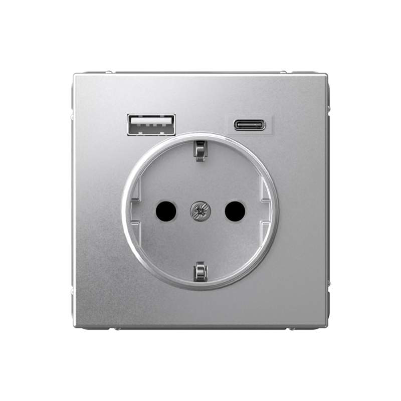 Розетка USB Systeme Electric серии ArtGallery комбо: 16А с 2 USB A+C, 5В/2,4А/3,0А, 2х5В/1,5А, механизм, АЛЮМИНИЙ GAL000332  фото | Capital Power - инженерные системы