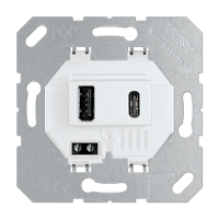 USB зарядное устройство Jung LS серия Белая с 1 гнездо USB типа A и 1 гнездо USB типа C USB15CAWW USB15CAWW  фото | Capital Power - инженерные системы
