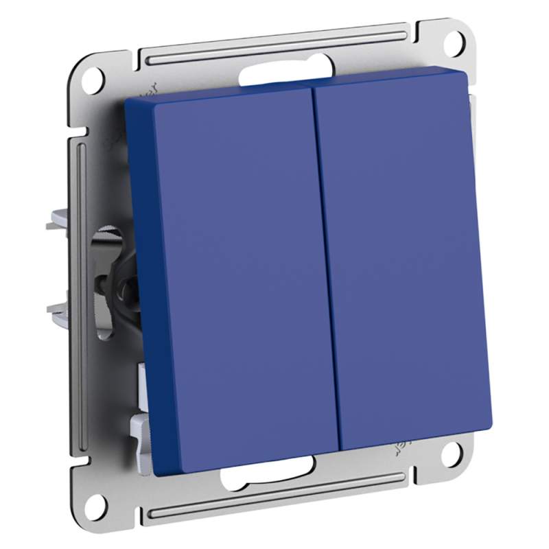 Переключатель 2-клавишный Systeme Electric серии AtlasDesign, Сх.6/2, 10Ах, Механизм, Аквамарин ATN001165  фото | Capital Power - инженерные системы