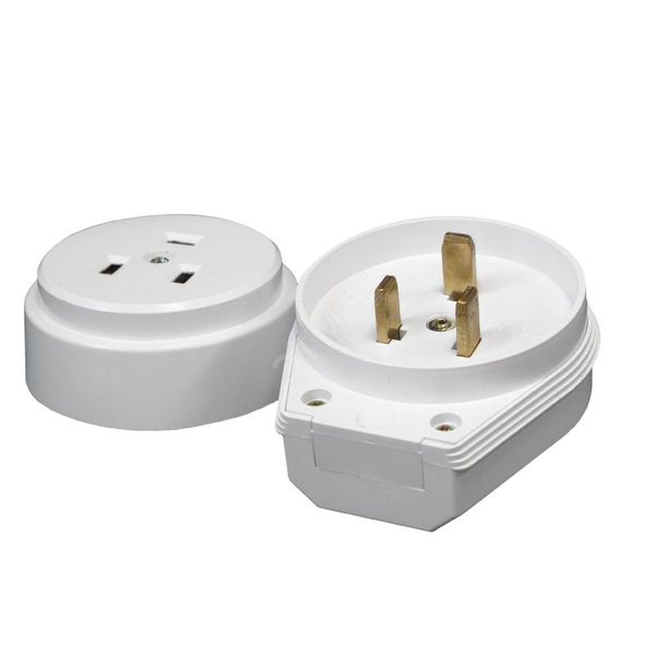 Разъем РШ-ВШ 32А 250В 2P+PE (ОУ) пластиковый бел, EKF PROxima AS-250-O-01  фото | Capital Power - инженерные системы