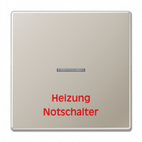 Клавиша Jung LS серия сталь для выключателя с окошком и надписью "Heizung Notschalter" ES2990H ES2990H  фото | Capital Power - инженерные системы