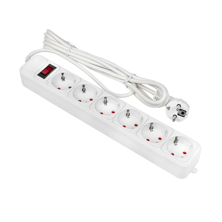 Сетевой фильтр 6*3м 10А/2,2 кВт с выкл, c/з ПВС 3х0,75 Блокбастер EKF PROxima UFP10-375-6-03  фото | Capital Power - инженерные системы