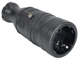 OMEGA Розетка переносная РБп14-1-0м IP20 каучук черная IEK OM-KR20-16-20-P1-00-K02  фото | Capital Power - инженерные системы