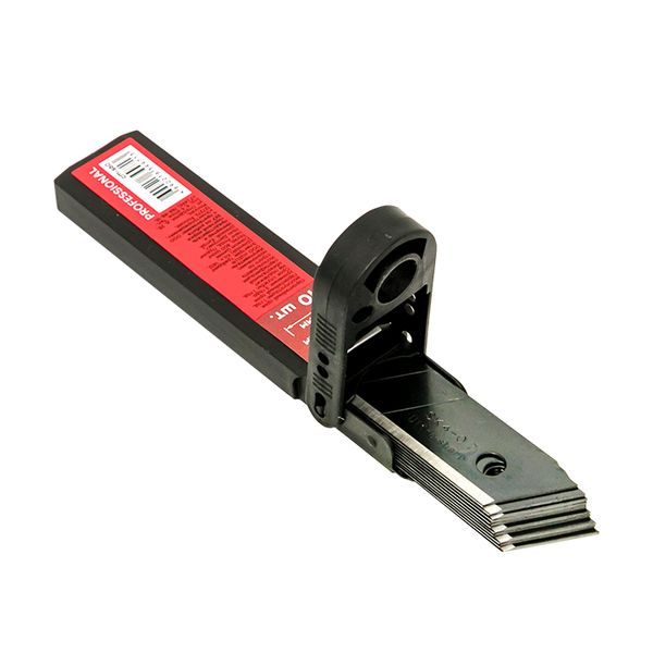 Набор сменных лезвий 18 мм СМ-60 (10 шт, вороненные, SK4, 7 сегментов) EKF Professional cm-s60  фото | Capital Power - инженерные системы