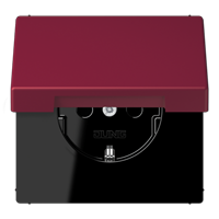 Розетка Jung Les Couleurs® Le Corbusier le rubis SCHUKO® с откидной крышкой и со встроенной повышенной защитой от прикосновения LC1520KIKL4320M