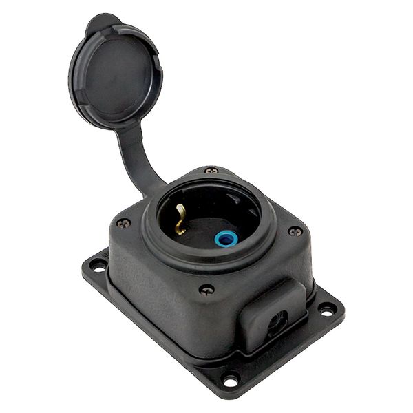 Роз, одномест, с защит, крышкой каучуковая 230В 2P+PE 16A IP44 EKF PRO RPS-014-16-230-44-R  фото | Capital Power - инженерные системы